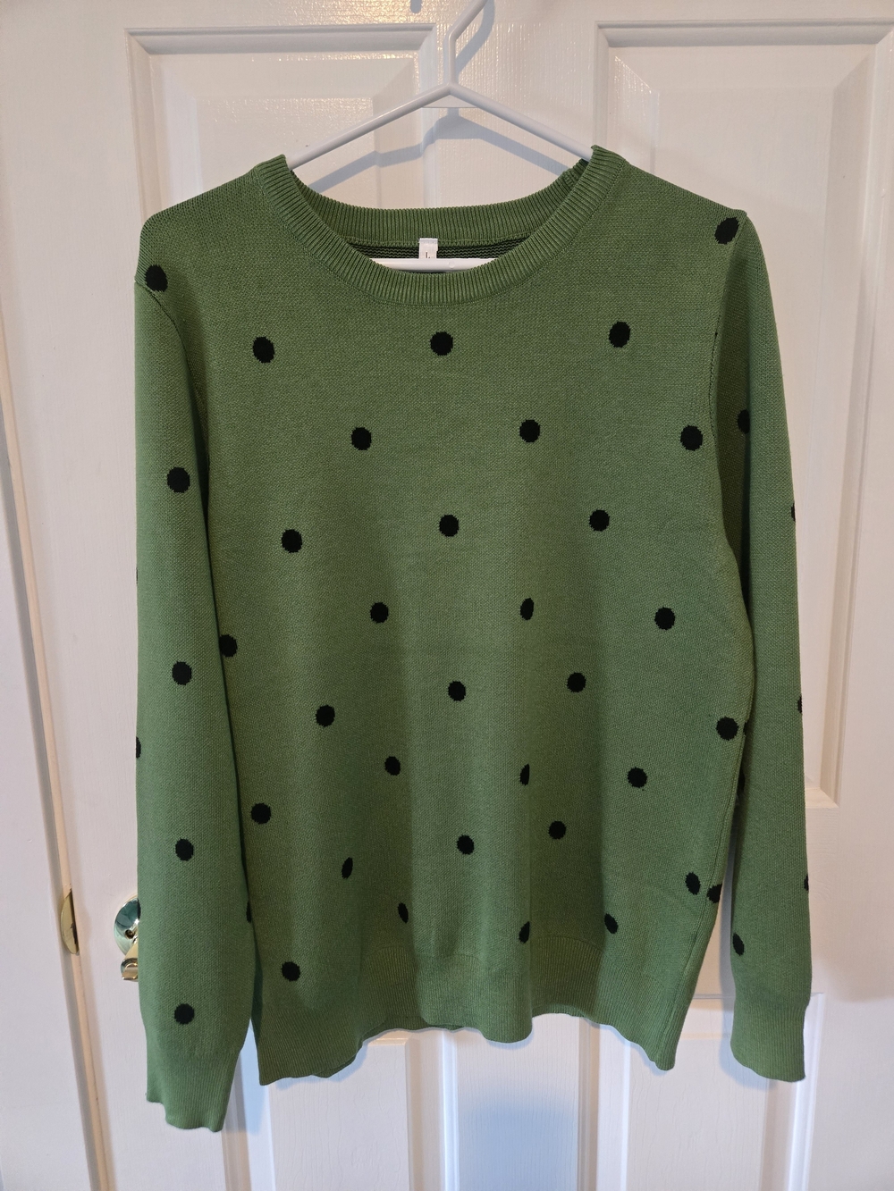 Green Polka Dot Crewneck Sweater